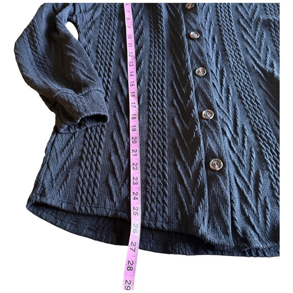 Heimish Black Full Size Button Down Shacket Cardigan Button Knit Shirt Size S - Picture 7 of 9
